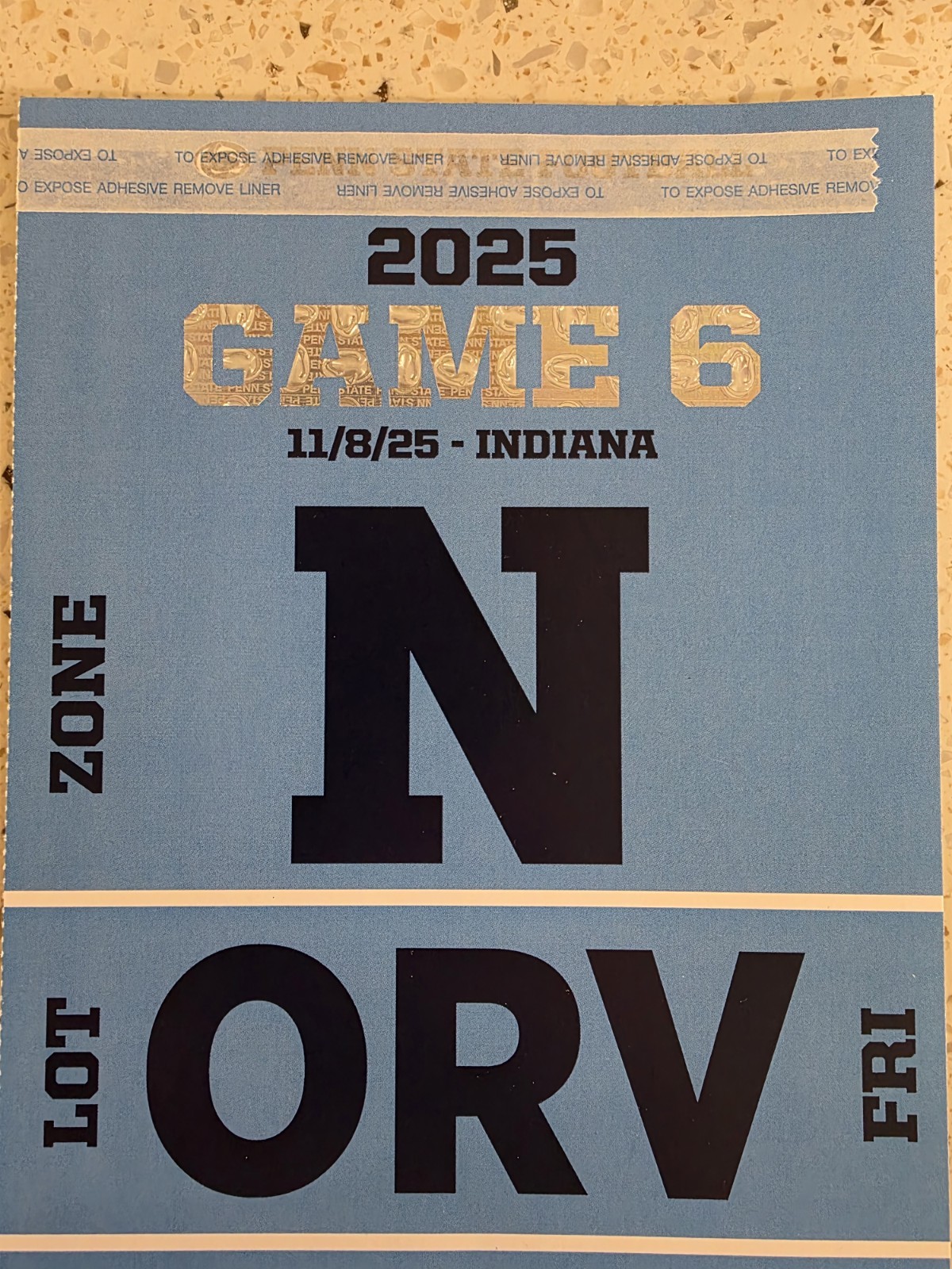Penn State vs INDIANA RV Parking Pass - ORV Lot Friday Arrival - PSU