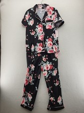 Joyspun Womens Pajamas Small 4-6 Floral Pant Set Short Sleeve Soft Lounge Wear