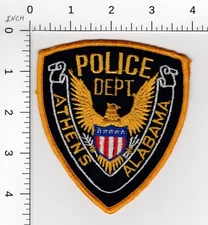 VTG ATHENS -- ALABAMA COLLECTIBLE POLICE CC BACKING PATCH