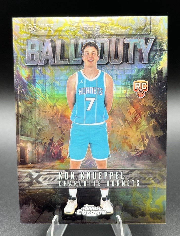 2025 Topps Chrome Basketball Kon Knueppel Ball of Duty RC /275 YELLOW REFRACTOR