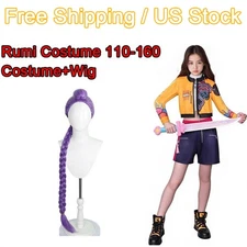Kids Girls K-POP Rumi Cosplay Costume Wig Halloween Dress