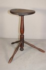 BEST 18TH C TABLE TOP TURNED PEG LEG CANDLE HOLDER IN CHERRY & ASH OLD SURFACE — photo 4
