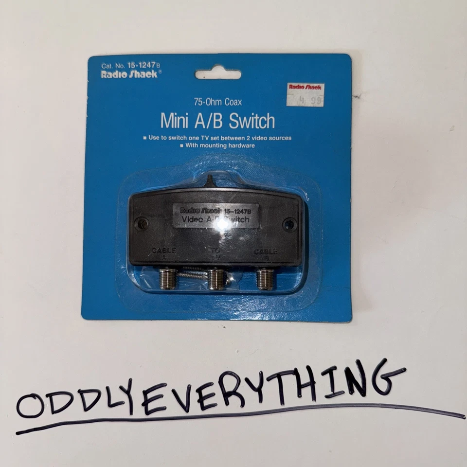 Vintage Archer Radio Shack 75 Ohm Coax Mini A/B Switch 15-1247B TV Video NIP NEW - Image 2 of 4