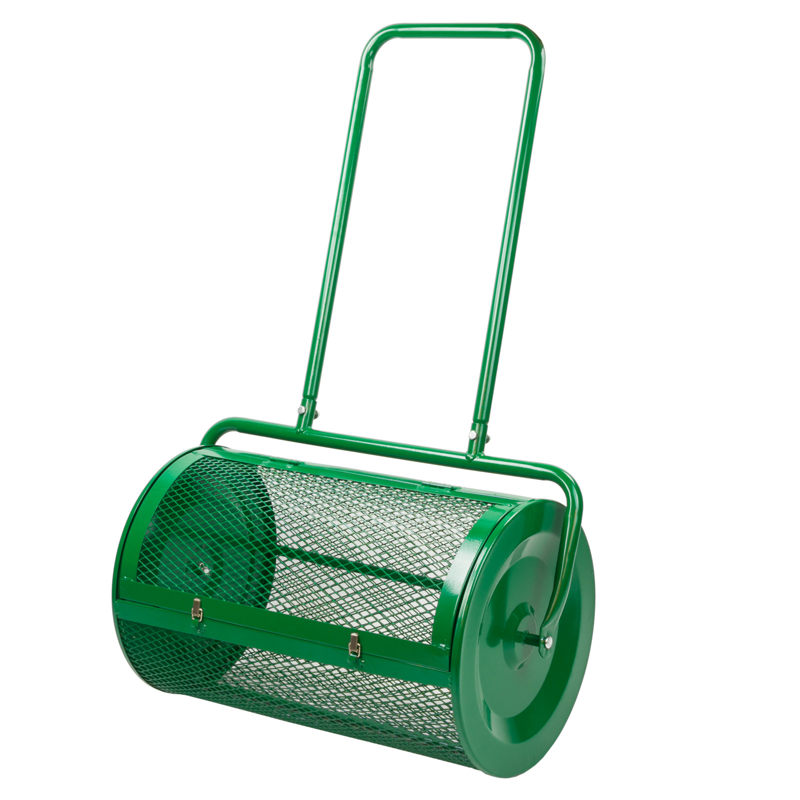 KCT ROLLING COMPOST SPREADER GARDEN LAWN PEAT MOSS TOP SOIL FERTILISER 76L