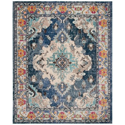 SAFAVIEH Monaco 5 ft. x 8 ft. Navy/Light Blue Border Area Rug