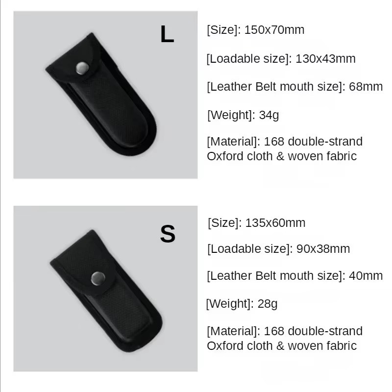 1/2PCS Black Portable Hard Boxed Nylon Belt Sheath For Folding Knife US New