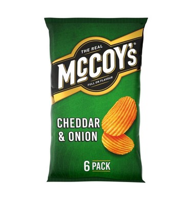 McCoys Ridge Cut Chips Box 36 x 30g Cheddar & Zwiebel