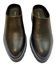 NEW Jenni Kayne Black Leather Lug Sole Mule Classic Minimalist size 38 or US 8