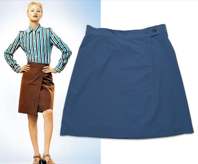 Vintage Archive Prada Spring 1996 Cornflower Blue Wrap Skirt 42