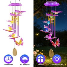 Solar Hummingbird Wind Chime Aluminum Tubes Wind Chime Garden Solar Wind Chime