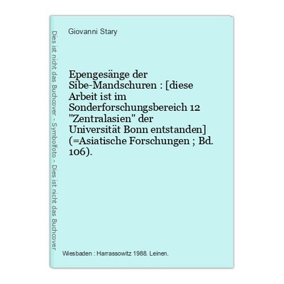 Epengesänge der Sibe-Mandschuren : [diese Arbeit ist im Sonderforschungsbereich