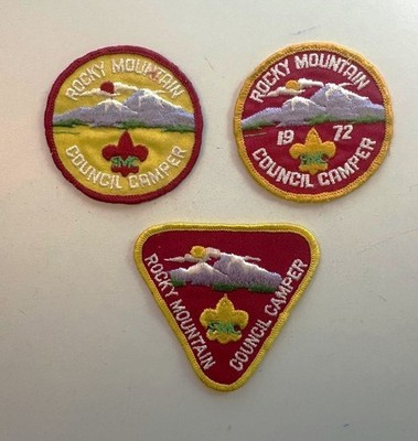 3 different 1970's Rocky Mounty Council Camper patches