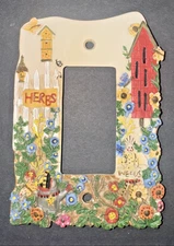 Light Switch Plate Vtg American Tack & Hardware Co. Garden Bird House No Screws