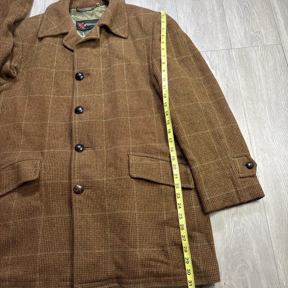 1960's Vtg MCGREGOR Overcoat 40 XL Winter Coat Jacket Tweed USA