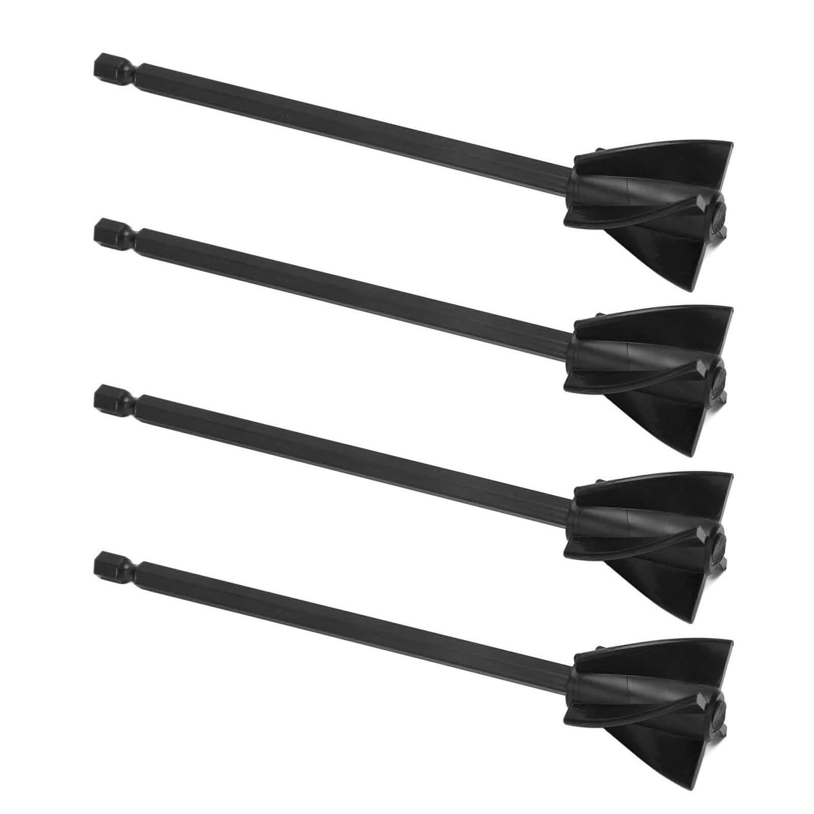 (Black)4Pcs Paint Mixer Attachment Resin Mixer Paddles Strong Uniform
