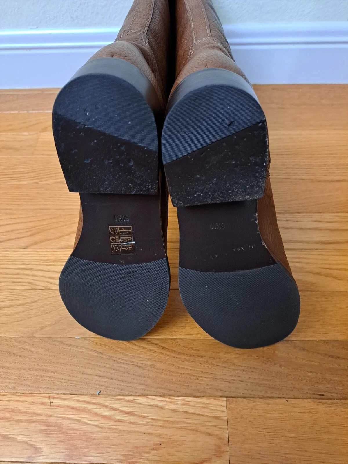 Tory Burch 8.5 Boots Brown Leather Full Zip Tall Knee High Junction Riding thumbnail 7