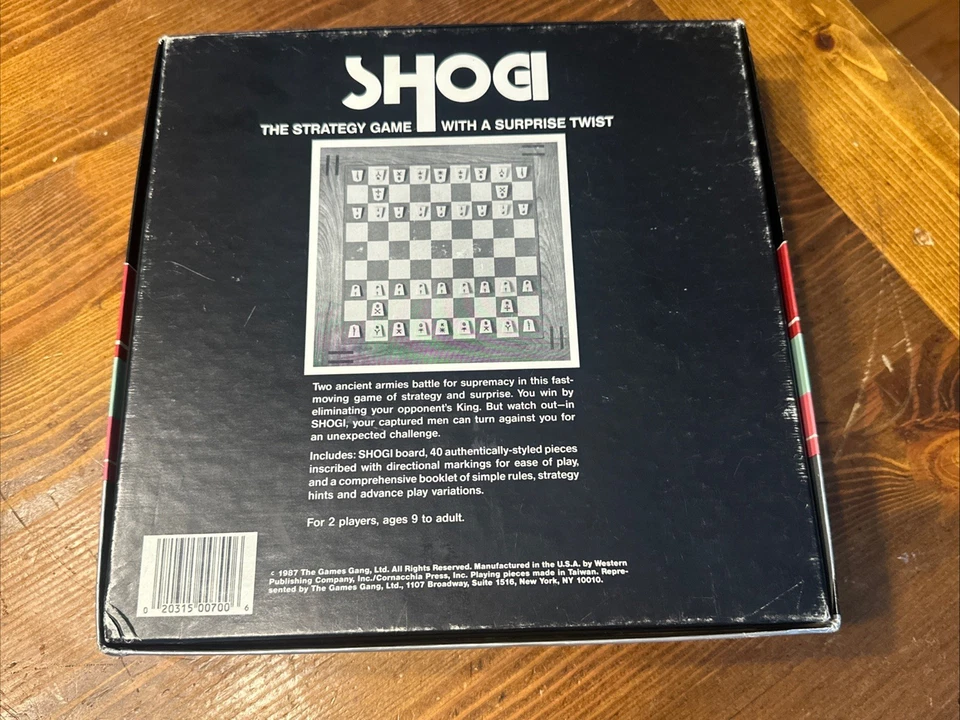 Vintage 1987 SHOGI Board Game - Japanese Chess STRATEGY The Games Gang -Complete - Image 4 of 4