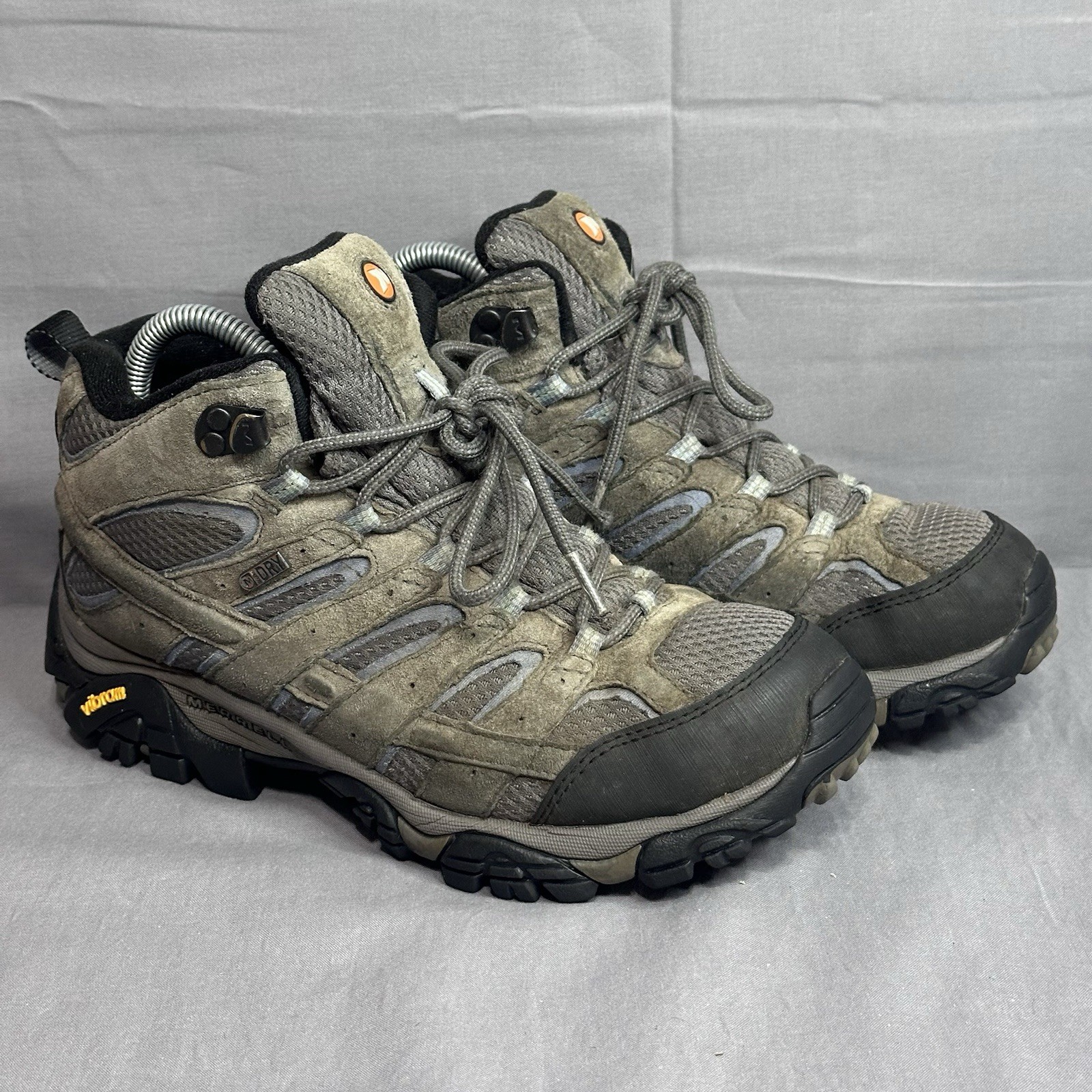 Merrell Moab 2 Mid Waterproof Boots Womens Size 9 Gray Vibram Hiking Trail Shoes