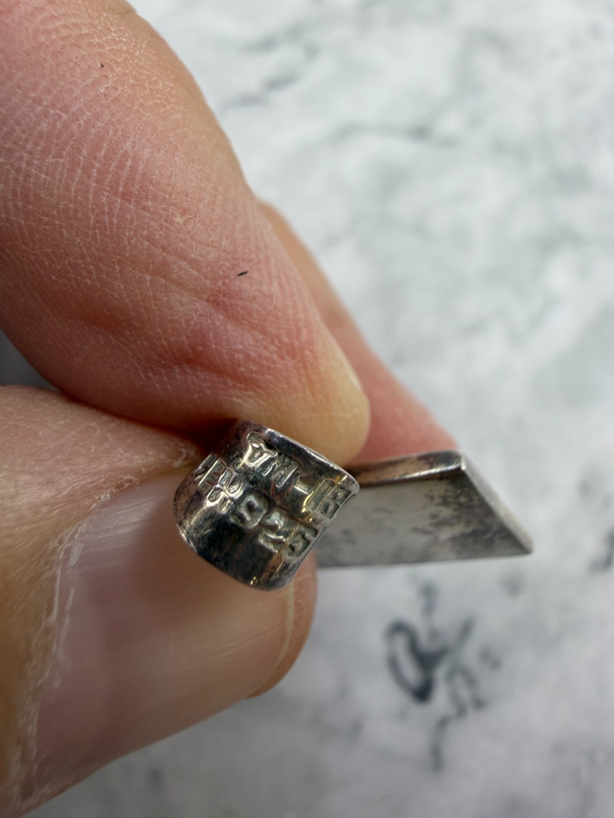 Vtg Rectangular Sterling Silver Pendant Chac Mool… - image 4