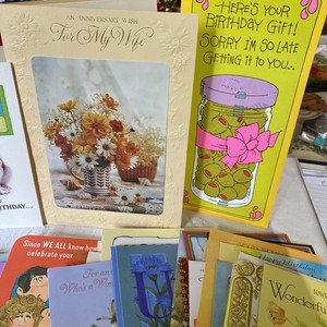 VTG Used Lot 30 Mixed Greeting Cards 1970's Birthday & More