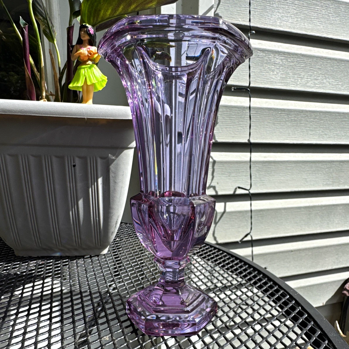 紫色水晶花瓶| eBay