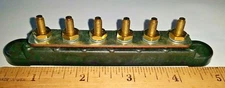 150 AMP BUSBAR 6 POSITION bus bar COMMON 6 GANG 10-32 BRASS STUDS NUTS BUSSMANN 