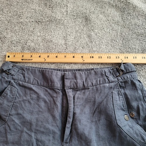 Athleta Womens Shorts Size 10 Blue 100% Linen Pockets Beachy Comfort 17401 - Picture 9 of 10