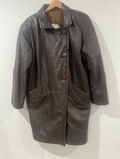 Leonardo Riva Italian designer VTG Women Leather jacket size M Brown