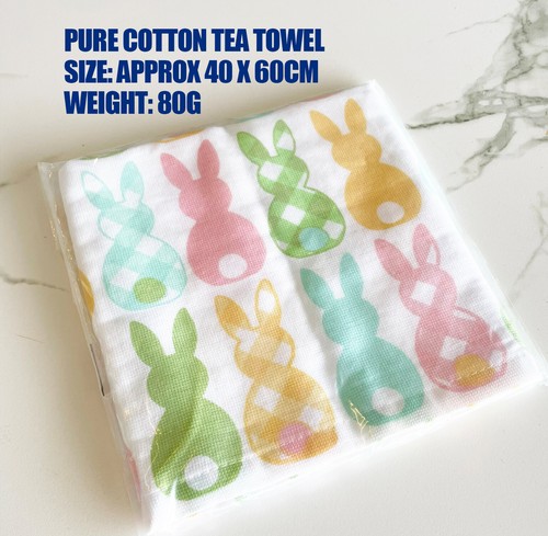 Pure Cotton Tea towels Dishcloths Cute Design Pattern Autumn Easter Christian - Picture 3 of 30