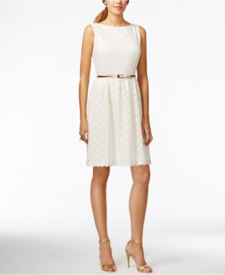 Ronni Nicole Ivory/Gold Shimmered Lace Flare Cocktail Dress Women's Size 14  | eBay