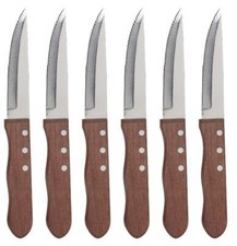 Set 6 Coltelli da Tavola Bistecca Jumbo con Manico in Legno