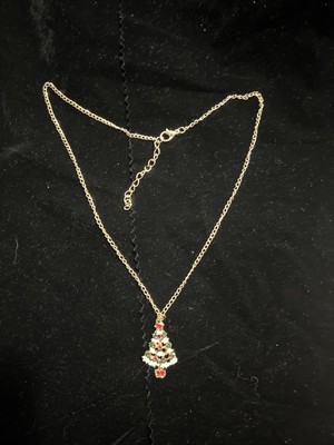 14k gold plated christmas tree pendant