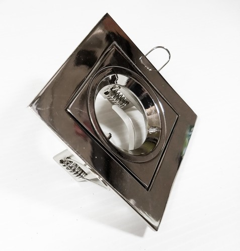 4 x Polished Chrome SQUARE Gimble Downlight Fittings 12V MR16 Gimbal Low Voltage - Picture 5 of 6