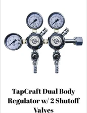 TapCraft Dual Body Regulator w/ 2 Shutoff Valves