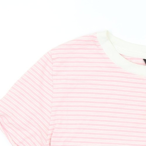 Topshop Womens Pink Polyester Blend Cropped T-Shirt Size 14 - Picture 5 of 12