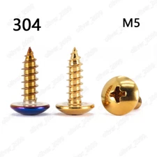 304 Stainless Steel Titannium Plated Phillips Truss Head Self Tapping Screws M5