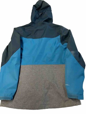 Veste de ski vintage Eddie Bauer doublée de polaire bleue et plaid