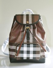 $2990 Authent BNWT BURBERRY Check Backpack/Rucksack Mens/Womens Dark Birch Brown