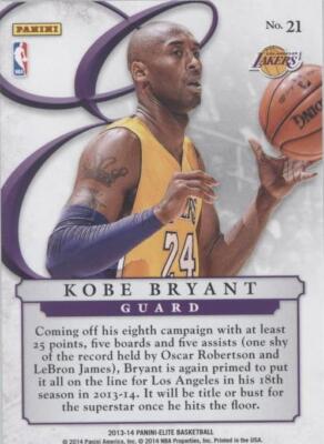 2013-14 Panini Elite - Kobe Bryant #21 for sale | eBay
