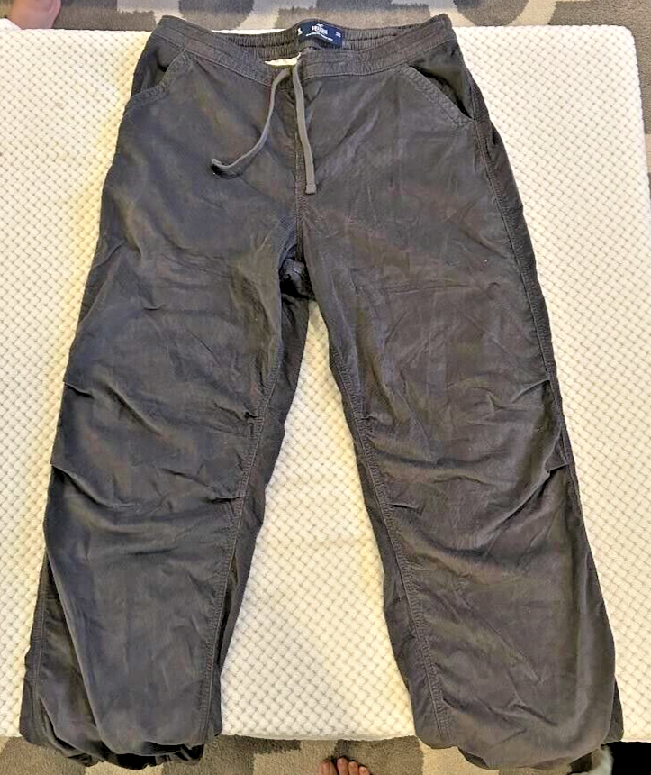 Hollister Womens Black Adjustable Rise Parachute Baggy Pants XL Long