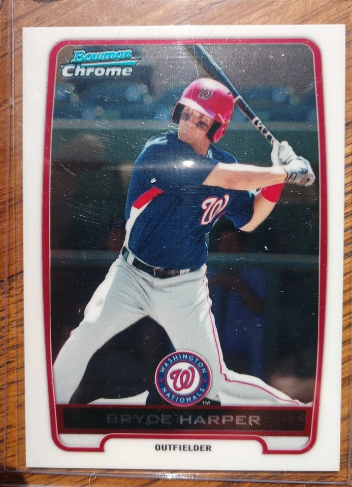 2011 Bowman Sterling Purple/10 Gonzalez & Giancarlo Stanton & Bryce Harper RC  - Image 3 of 3