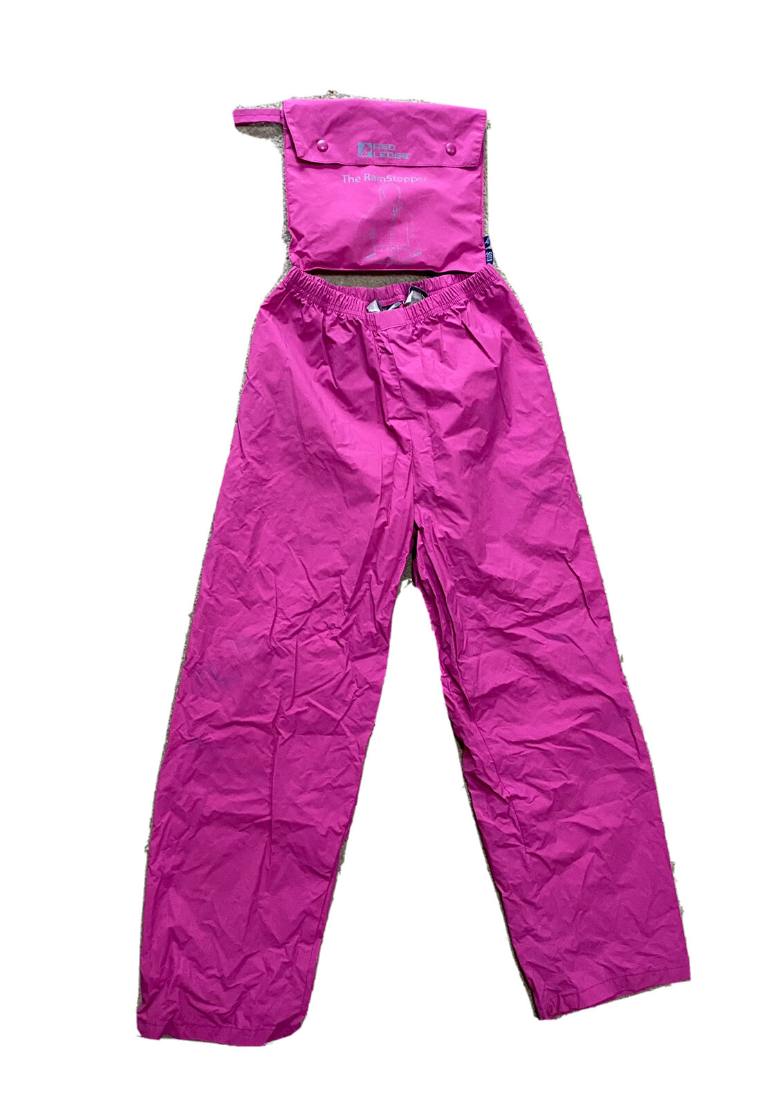 Red Ledge Rain Pants Pink Girl Sz L Rainstopper Camping Elastic Waist