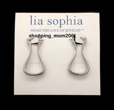 Lia Sophia "Trapeze" Silver Tone Earrings - Unique Design