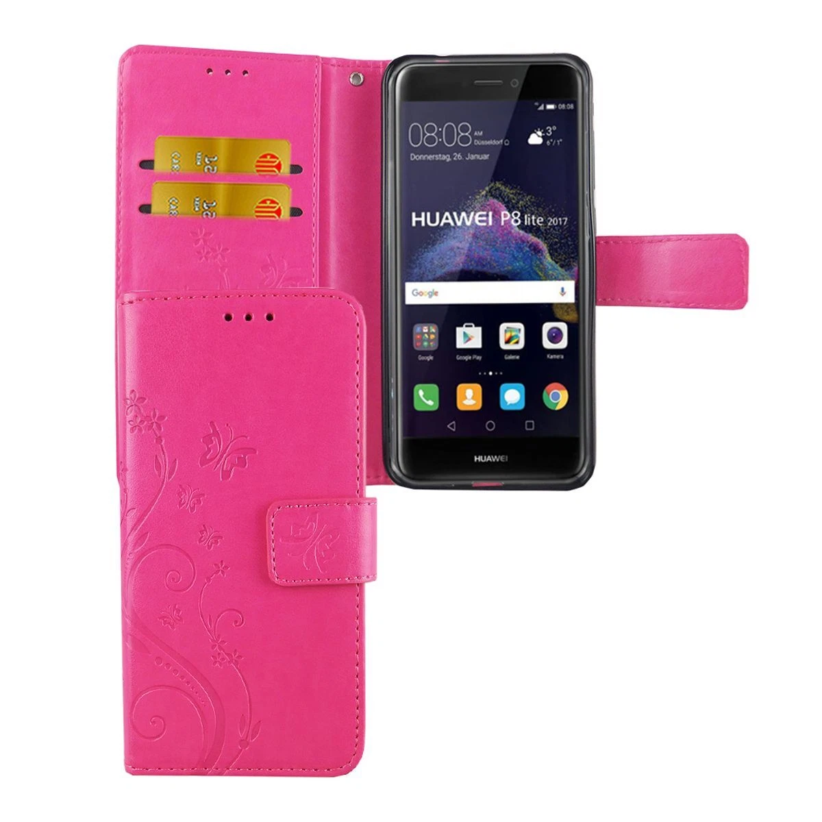 Custodia Con Brillantini Per Huawei P8 Lite - Serie Notte Stellata, Glitter, Cover Ultrasottile In TPU Con Pellicola Inclusa