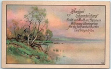 Lake Scenery Art Print with Poem - Heartiest Congratulations - Greeting Card