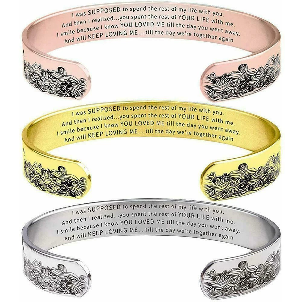 Memorial Bracelet to My Husband Relatives in Heaven Gift Steel