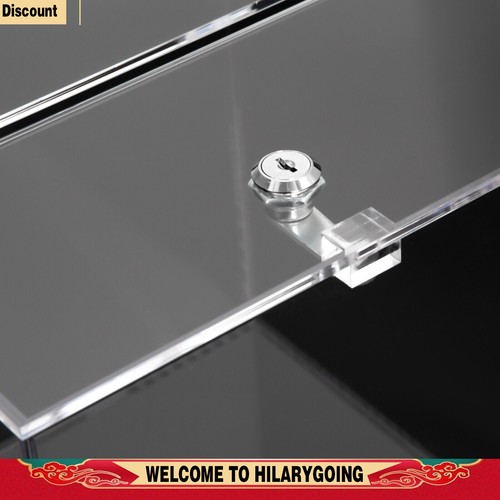 Acrylic Square Donation Box Money Storage Container Suggestion Box With Lock - Picture 24 of 26