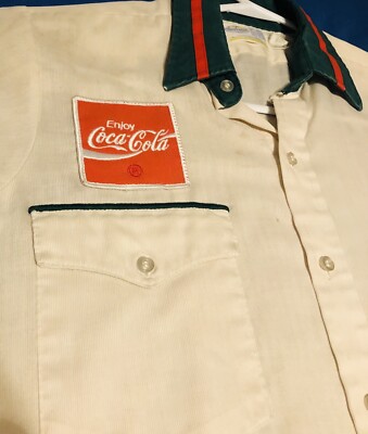 Vtg Coca-Cola Coke Driver's Uniform Shirt Short Sleeve Sm 14