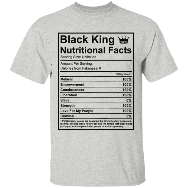Black King Nutritional Facts For Men African American Pride TShirt eBay