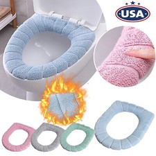 Bathroom Closestool Toilet Seat Cover Soft Pad Cushion Winter Warm Mat Washable